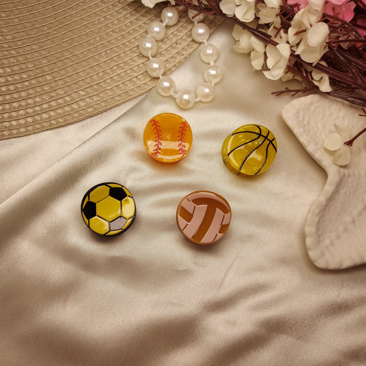 BOFEINI Sports Ball Mini Claw Clips | Premium Luxury Acrylic Hair Clips (2.5 CM)