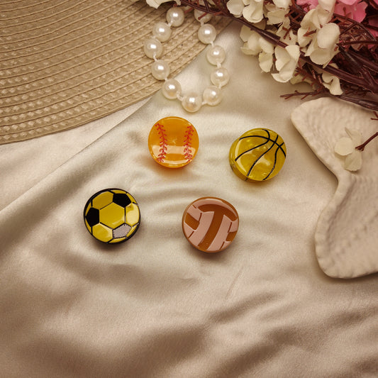 BOFEINI Sports Ball Mini Claw Clips | Premium Luxury Acrylic Hair Clips (2.5 CM)