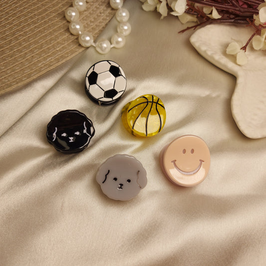 BOFEINI Sports Ball Mini Claw Clips | Premium Luxury Acrylic Hair Clips (2.5 CM)
