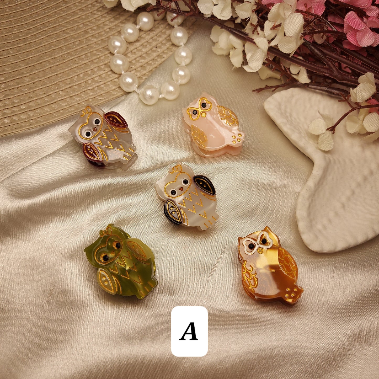 BOFEINI Luxury Owl Mini Claw Clip | Premium Glossy Hair Claw (2.5 CM)