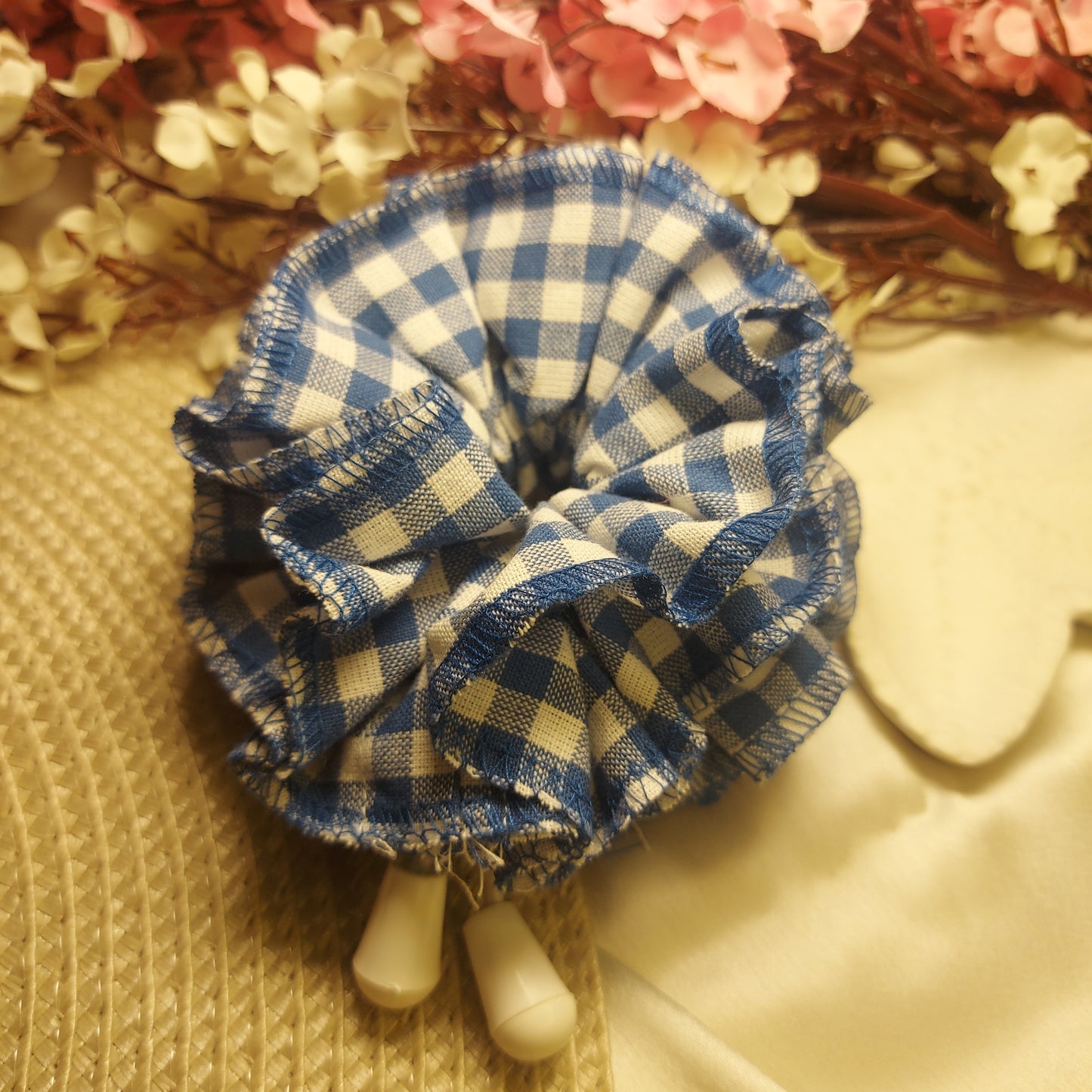 🎀 Adjust & Go Gingham Blue Scrunchie- Adjust it. Style it. Forget the pulling. 🤍