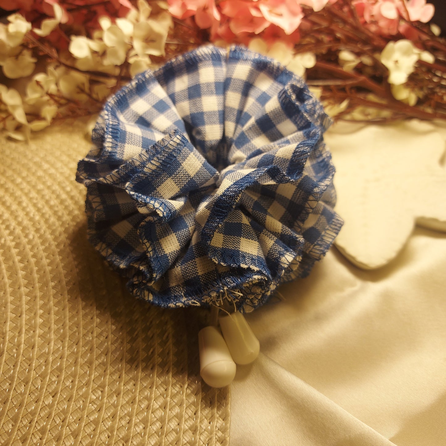 🎀 Adjust & Go Gingham Blue Scrunchie- Adjust it. Style it. Forget the pulling. 🤍