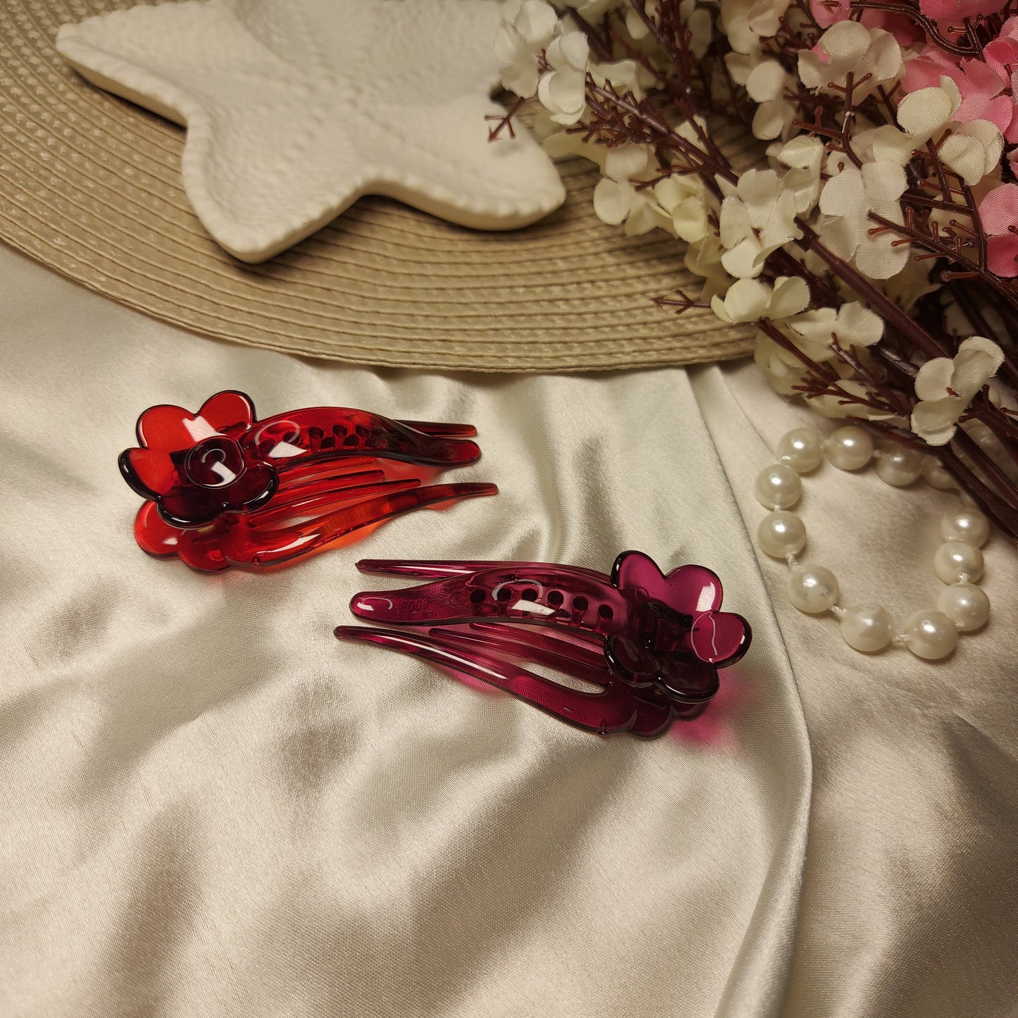 KOREAN FLORAL BANANA CLUTCHER - Set of 2