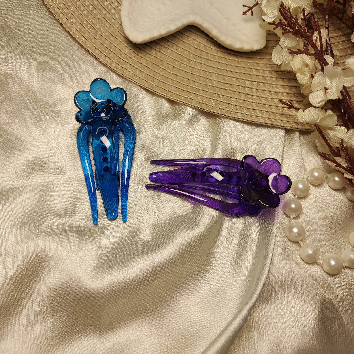 KOREAN FLORAL BANANA CLUTCHER - Set of 2