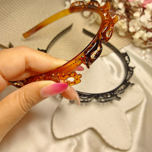 Unbreakable Clipin Korean hairband- Brown