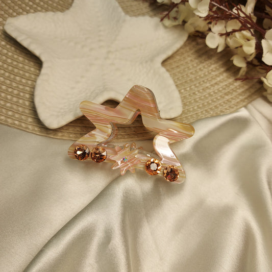 Studded Partywear Star shimmery Hairclaw- 6.5CM