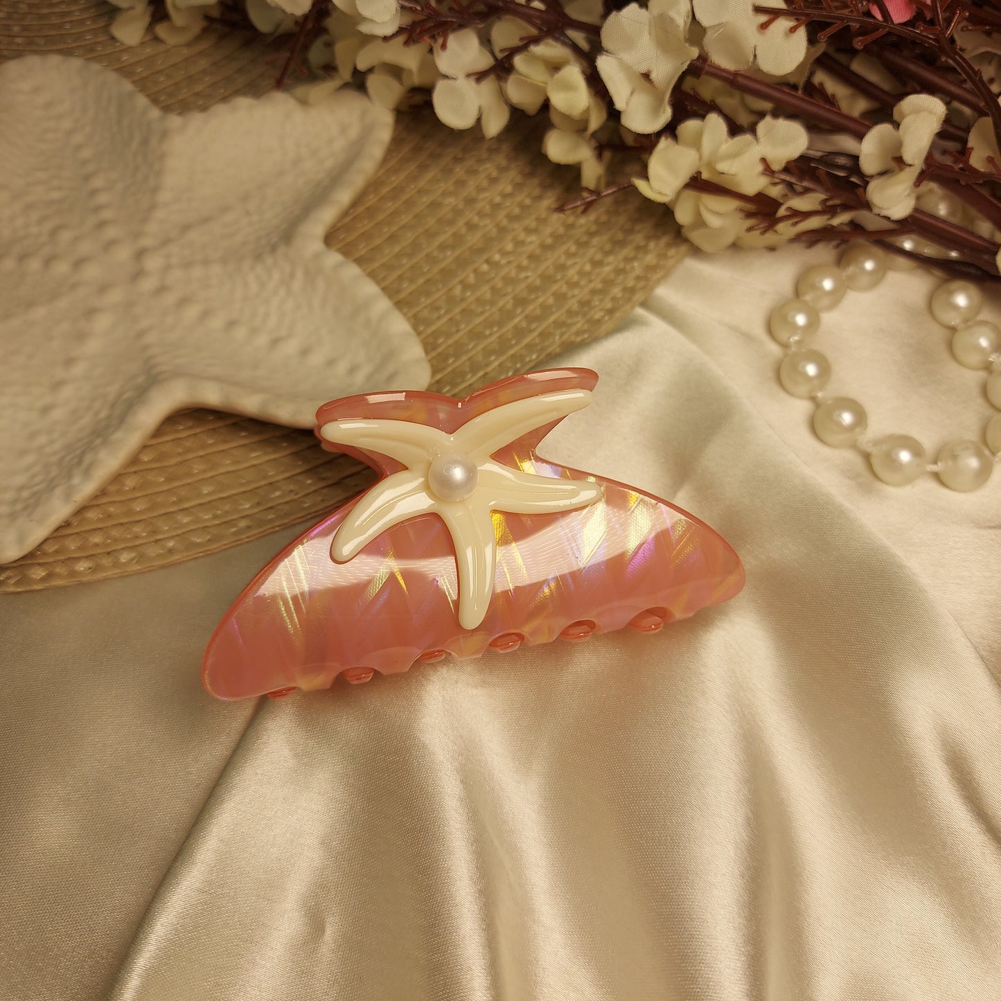 Premium Luxury Starfish pearl Hair Claw Clip 8.5CM | Strong Hold Designer Claw for Women
