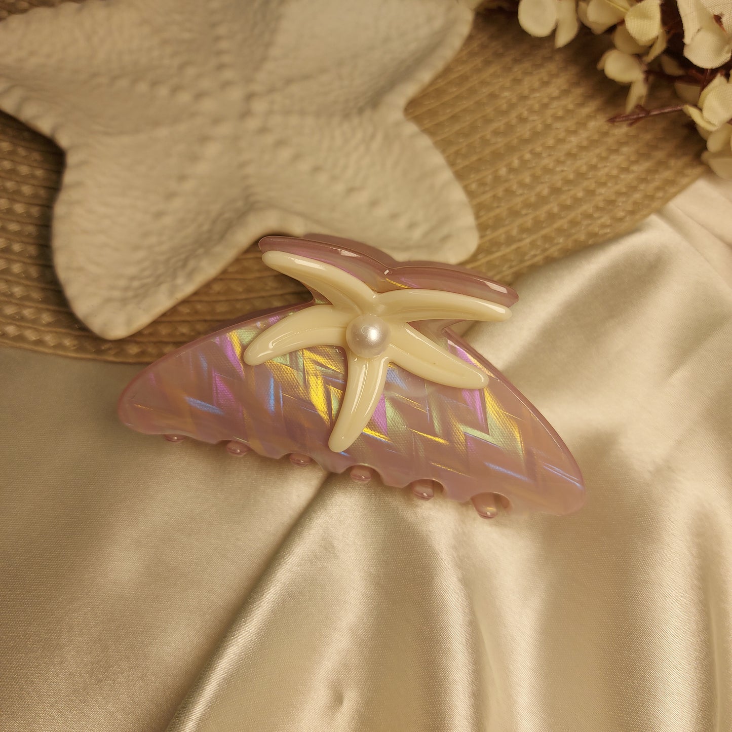 Premium Luxury Starfish pearl Hair Claw Clip 8.5CM | Strong Hold Designer Claw for Women