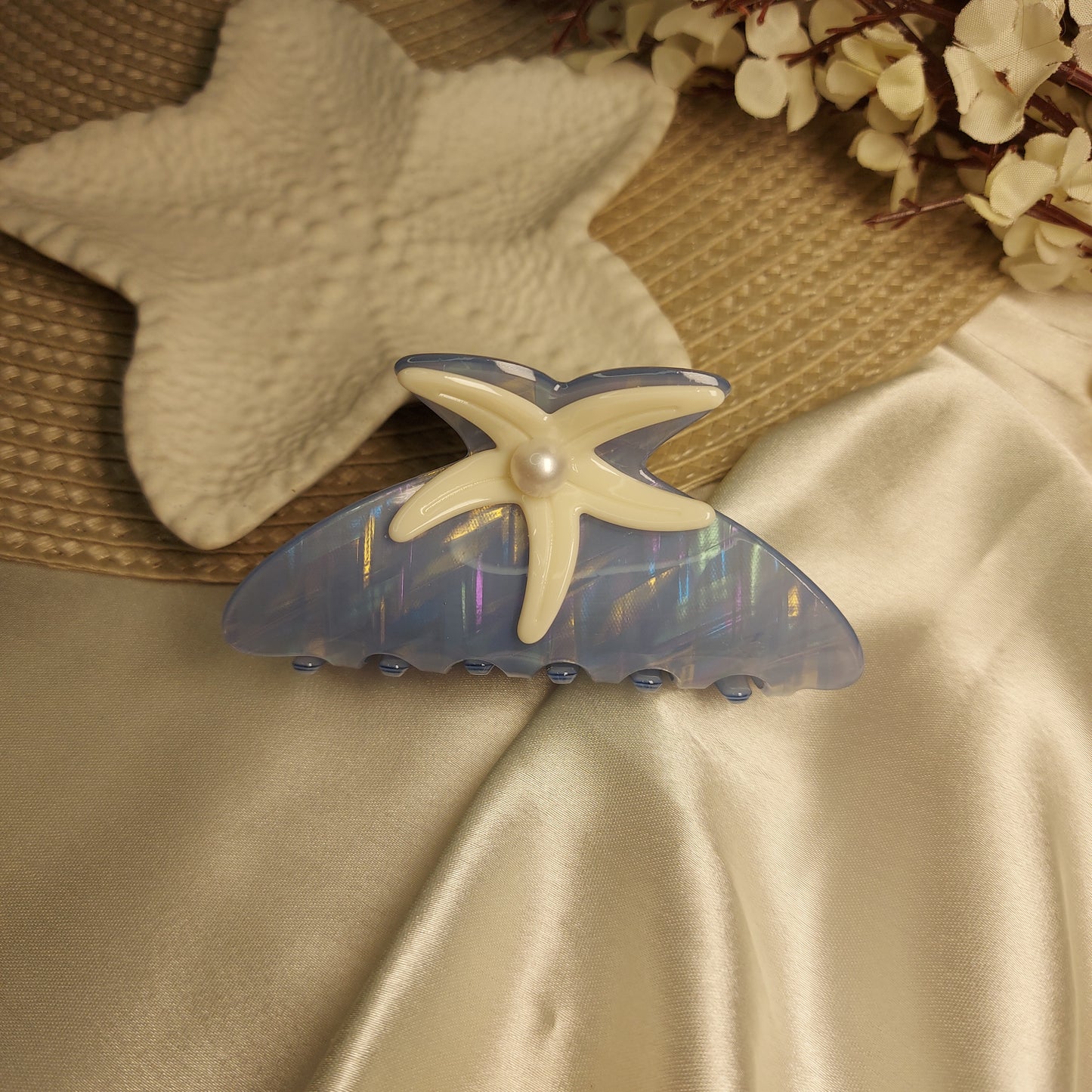 Premium Luxury Starfish pearl Hair Claw Clip 8.5CM | Strong Hold Designer Claw for Women