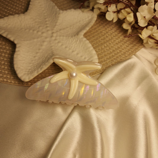 Premium Luxury Starfish pearl Hair Claw Clip 8.5CM | Strong Hold Designer Claw for Women