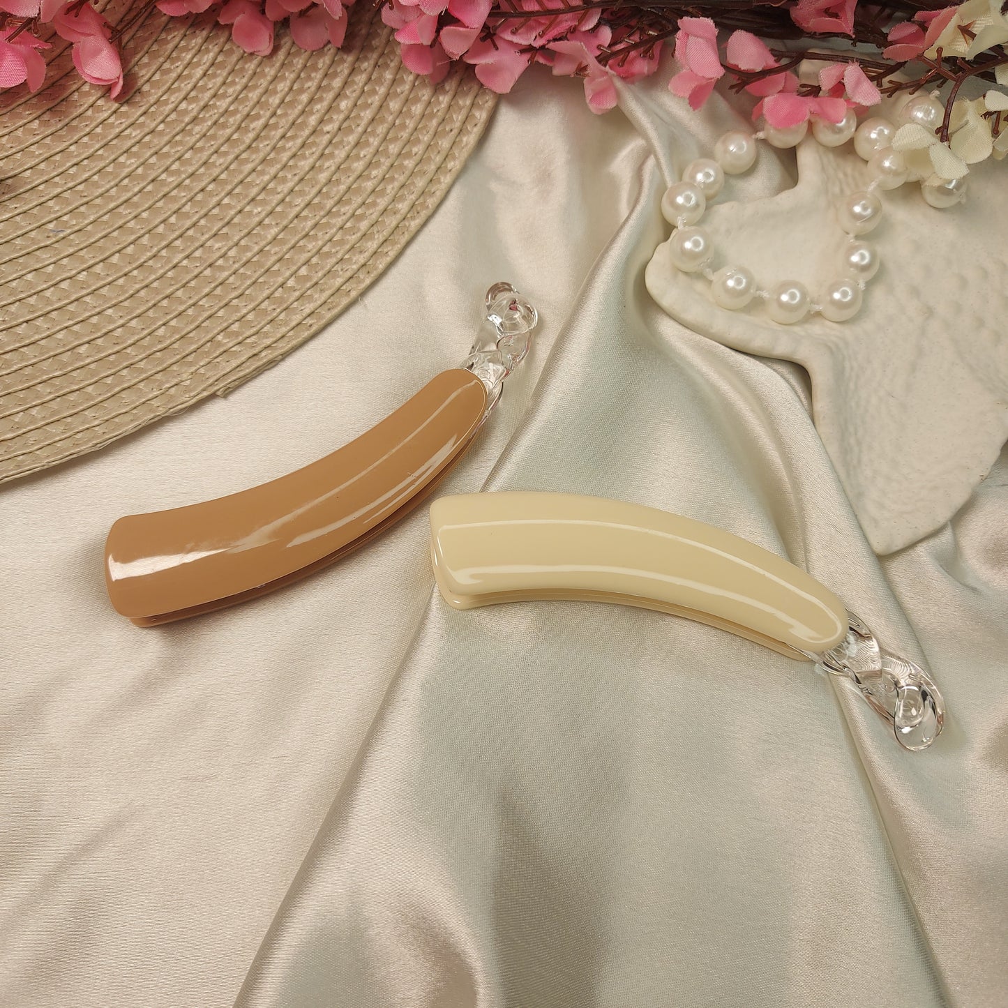 BOFEINI NUDE BANANA HAIRCLIP for Women – 10.5CM | Strong Grip Hair Clip | Daily & Party Wear