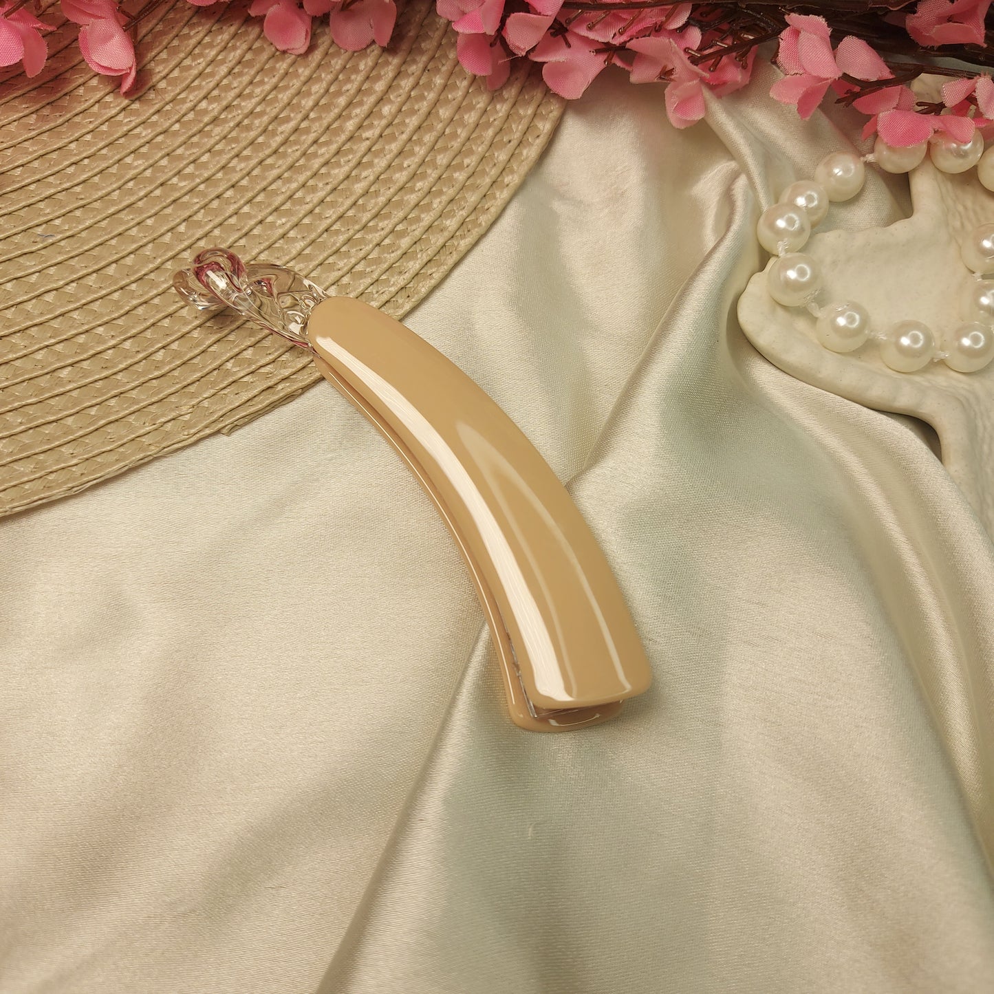 BOFEINI NUDE BANANA HAIRCLIP for Women – 10.5CM | Strong Grip Hair Clip | Daily & Party Wear