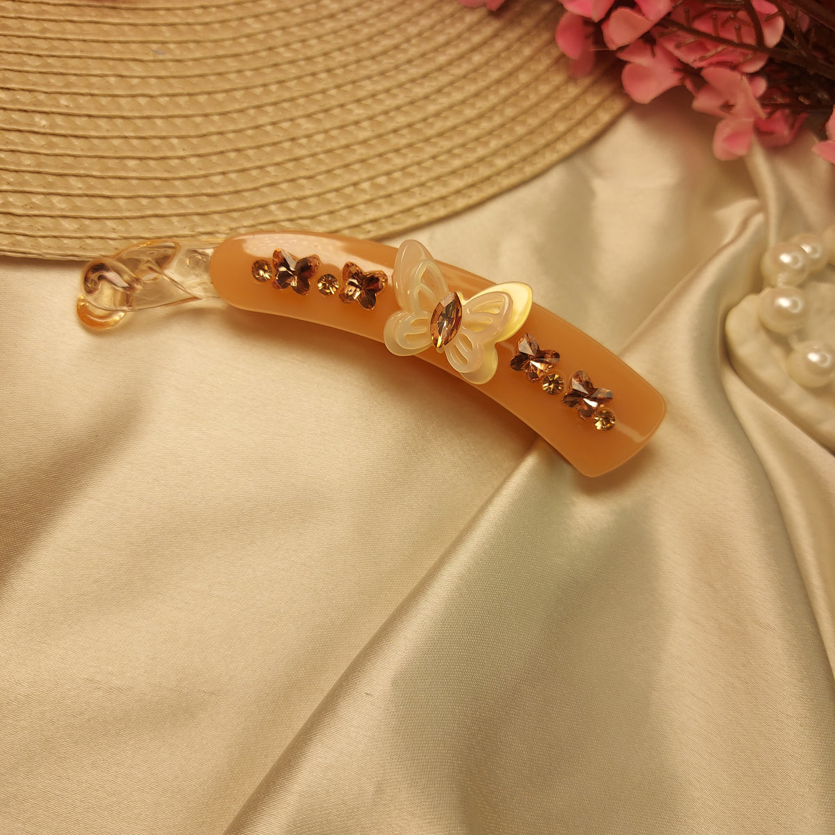 BOFEINI JEWEL BANANA HAIRCLIP for Women – 10.5CM | Strong Grip Hair Clip | Daily & Party Wear