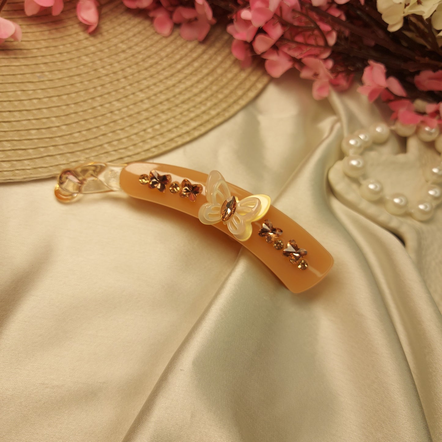 BOFEINI JEWEL BANANA HAIRCLIP for Women – 10.5CM | Strong Grip Hair Clip | Daily & Party Wear