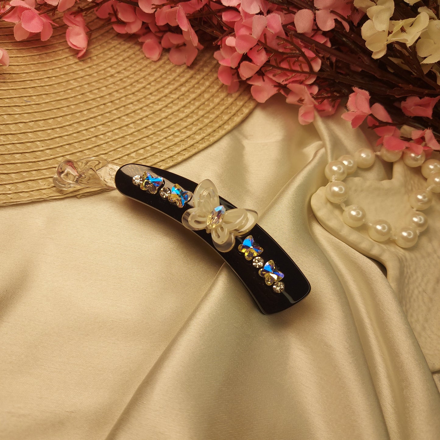 BOFEINI JEWEL BANANA HAIRCLIP for Women – 10.5CM | Strong Grip Hair Clip | Daily & Party Wear
