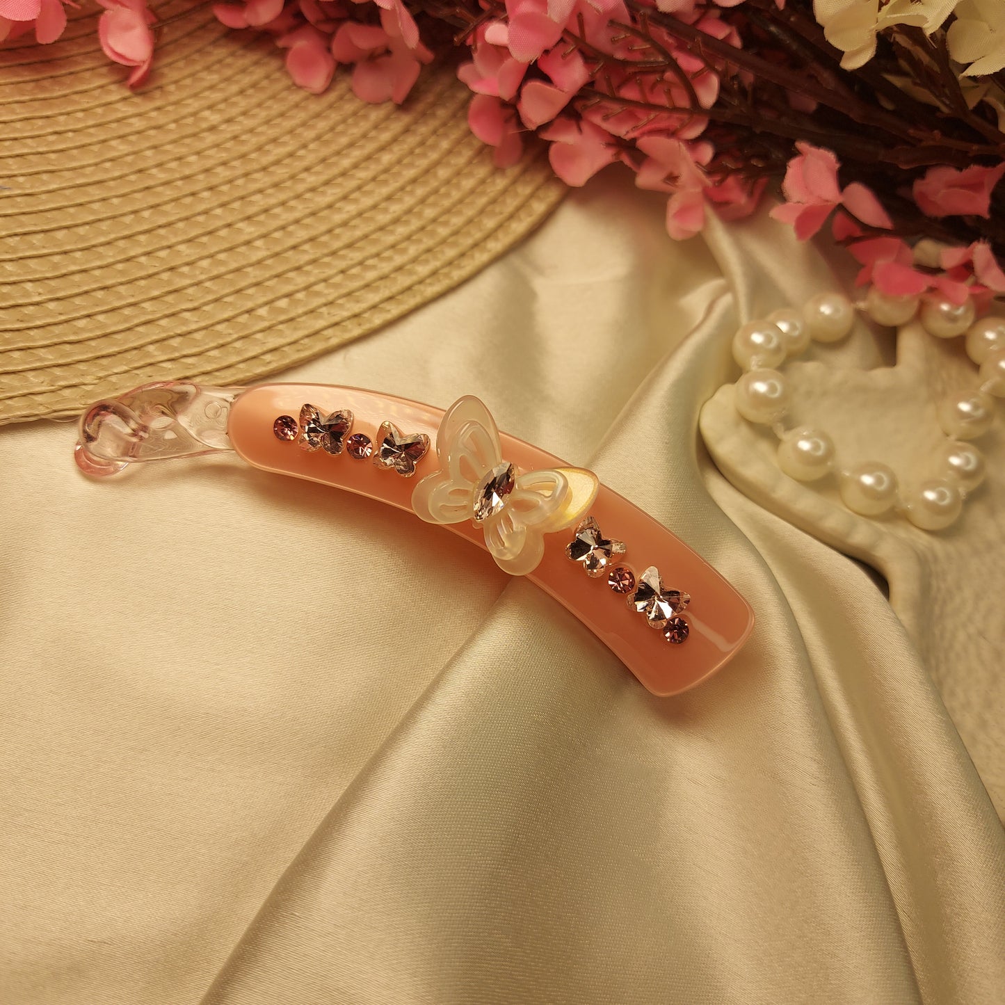 BOFEINI JEWEL BANANA HAIRCLIP for Women – 10.5CM | Strong Grip Hair Clip | Daily & Party Wear