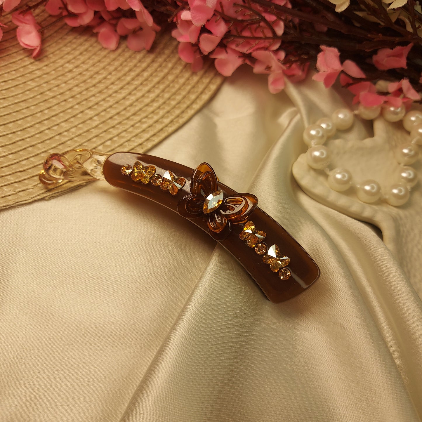 BOFEINI JEWEL BANANA HAIRCLIP for Women – 10.5CM | Strong Grip Hair Clip | Daily & Party Wear