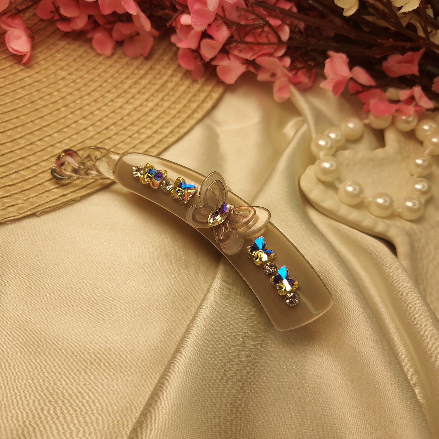 BOFEINI JEWEL BANANA HAIRCLIP for Women – 10.5CM | Strong Grip Hair Clip | Daily & Party Wear