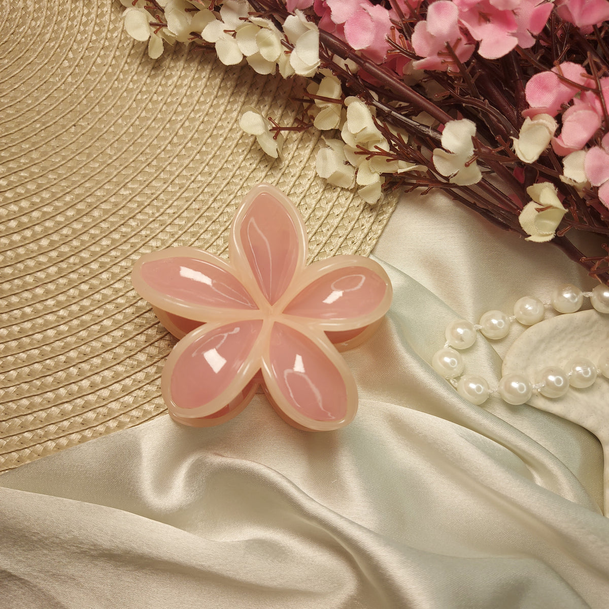 Most loved flower hairclaw (Glossy) XL - 8 CM