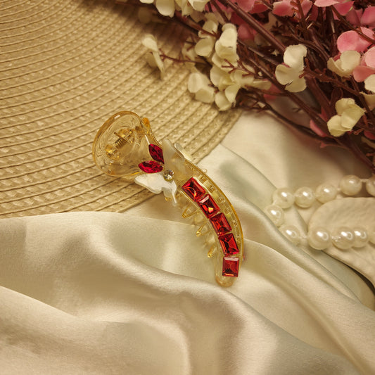 BOFEINI JEWEL MIRCHI HAIRCLIP for Women – 6.5CM | Strong Grip Long Hair Clip | Daily & Party Wear