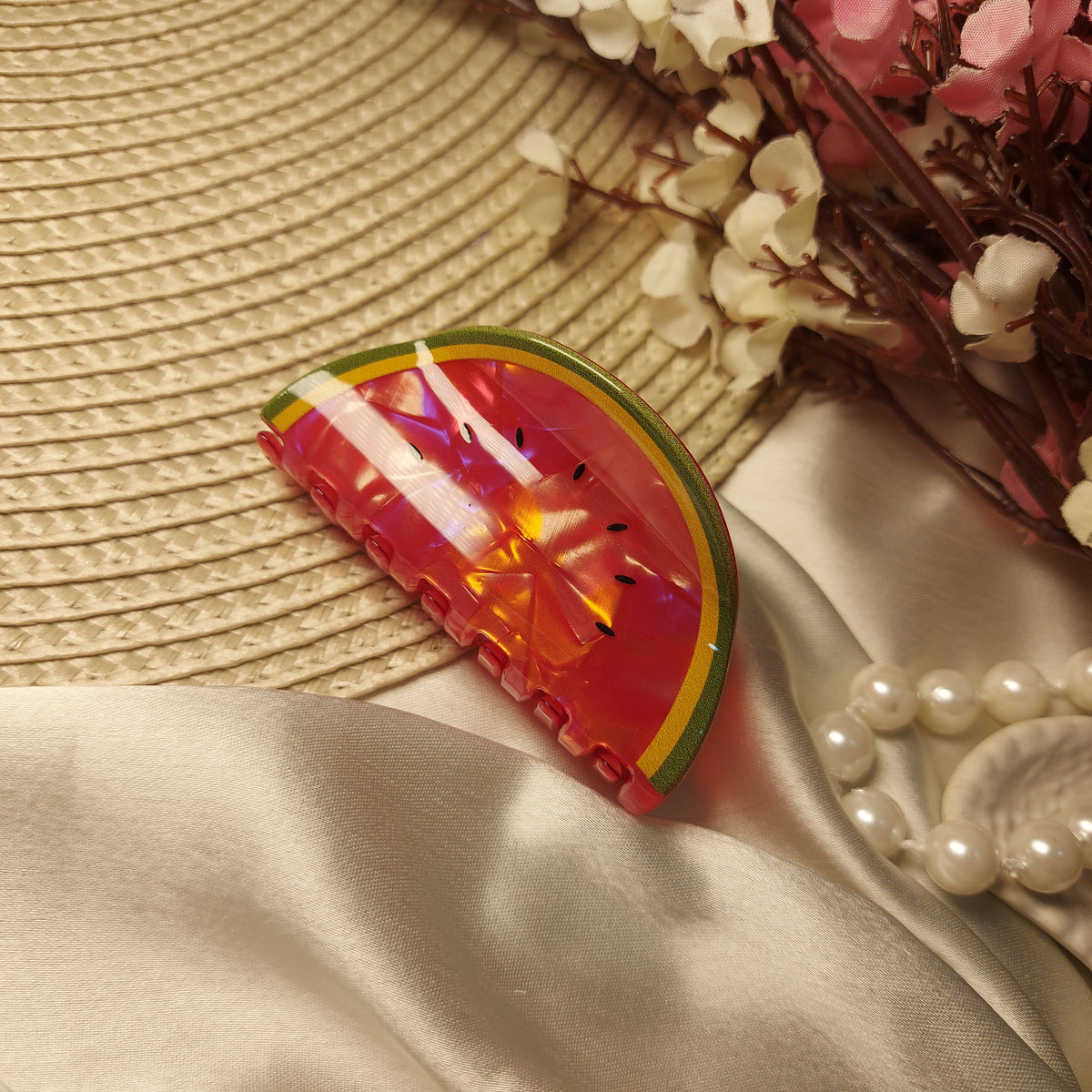 Fruit punch UV light glossy clawclip | Trendy clawclips 7CM [Watermelon]