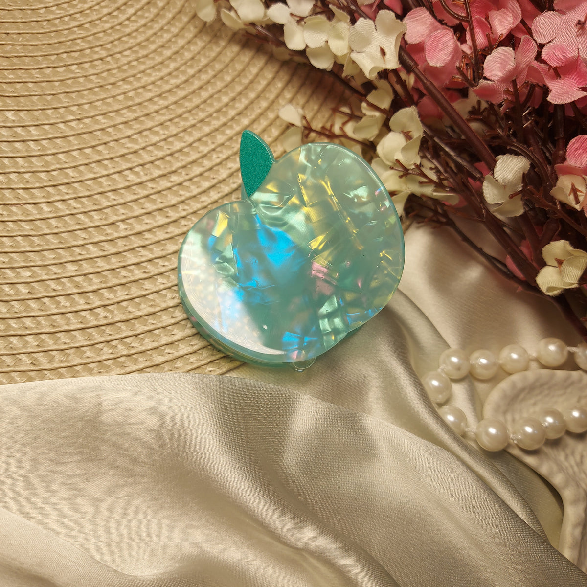 Fruit punch UV light glossy clawclip | Trendy clawclips 5CM [Apple]