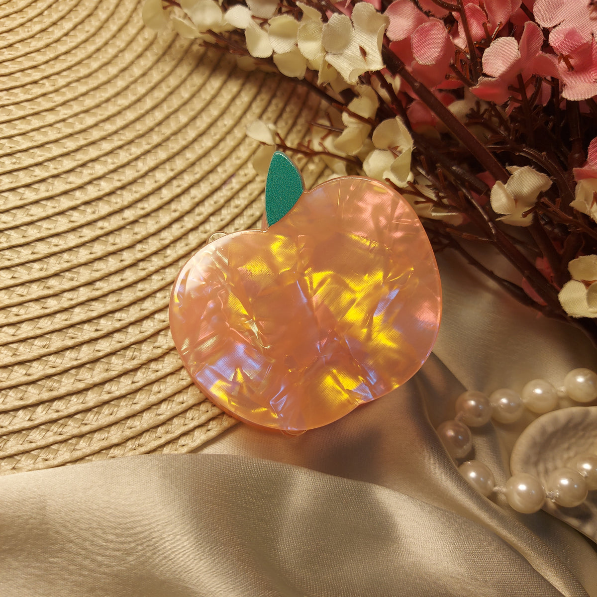 Fruit punch UV light glossy clawclip | Trendy clawclips 5CM [Apple]