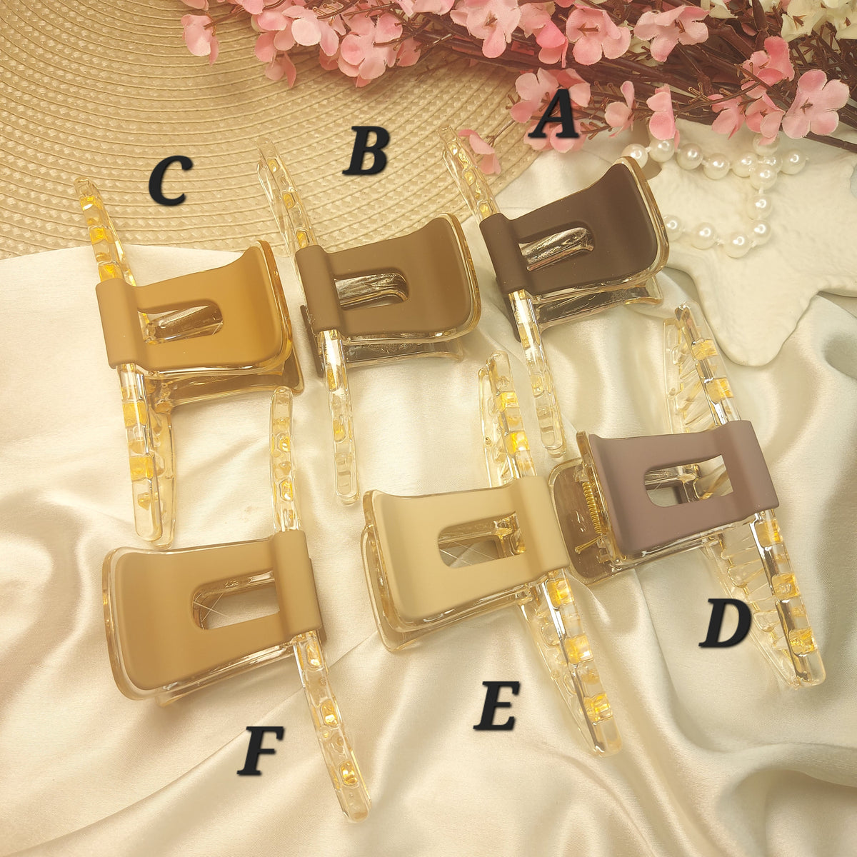Matte & Clear Rectangle Clawclips – 14 CM