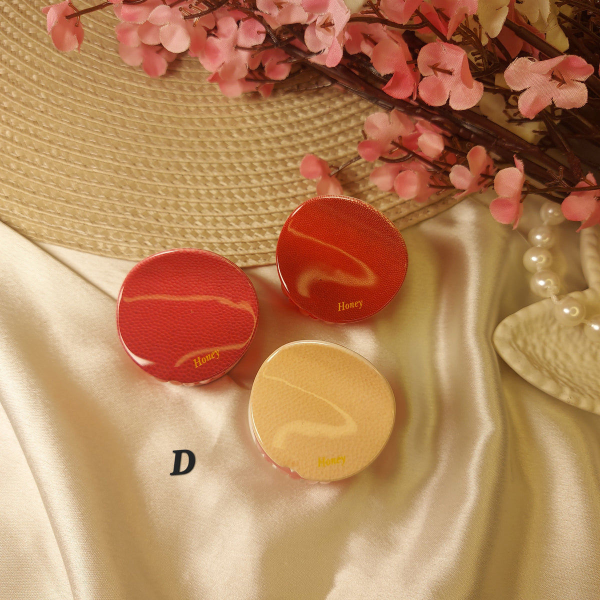 Honey Bohemian Mandala Bloom Claw Clip Set (Set of 3) – Premium Acrylic Round Hair Claws -5CM