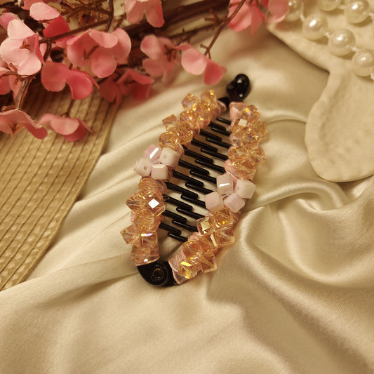 JEWEL LUXE CRYSTAL BANANA HAIRCLIP for Women – 9CM | Strong Grip Hair Clip | Daily & Party Wear