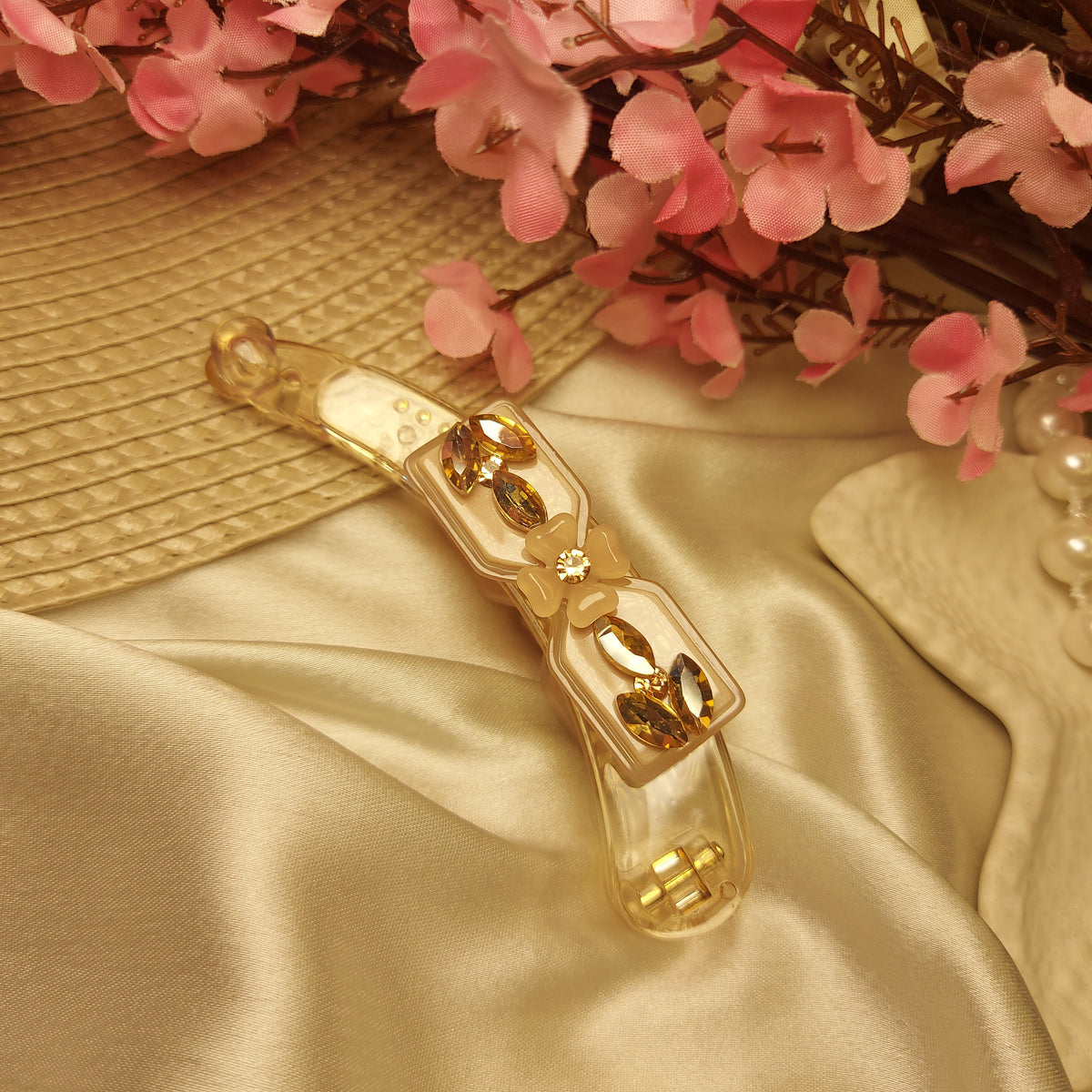 BOFEINI STUDDED BANANA HAIRCLIP for Women – 10.5CM | Strong Grip Hair Clip | Daily & Party Wear
