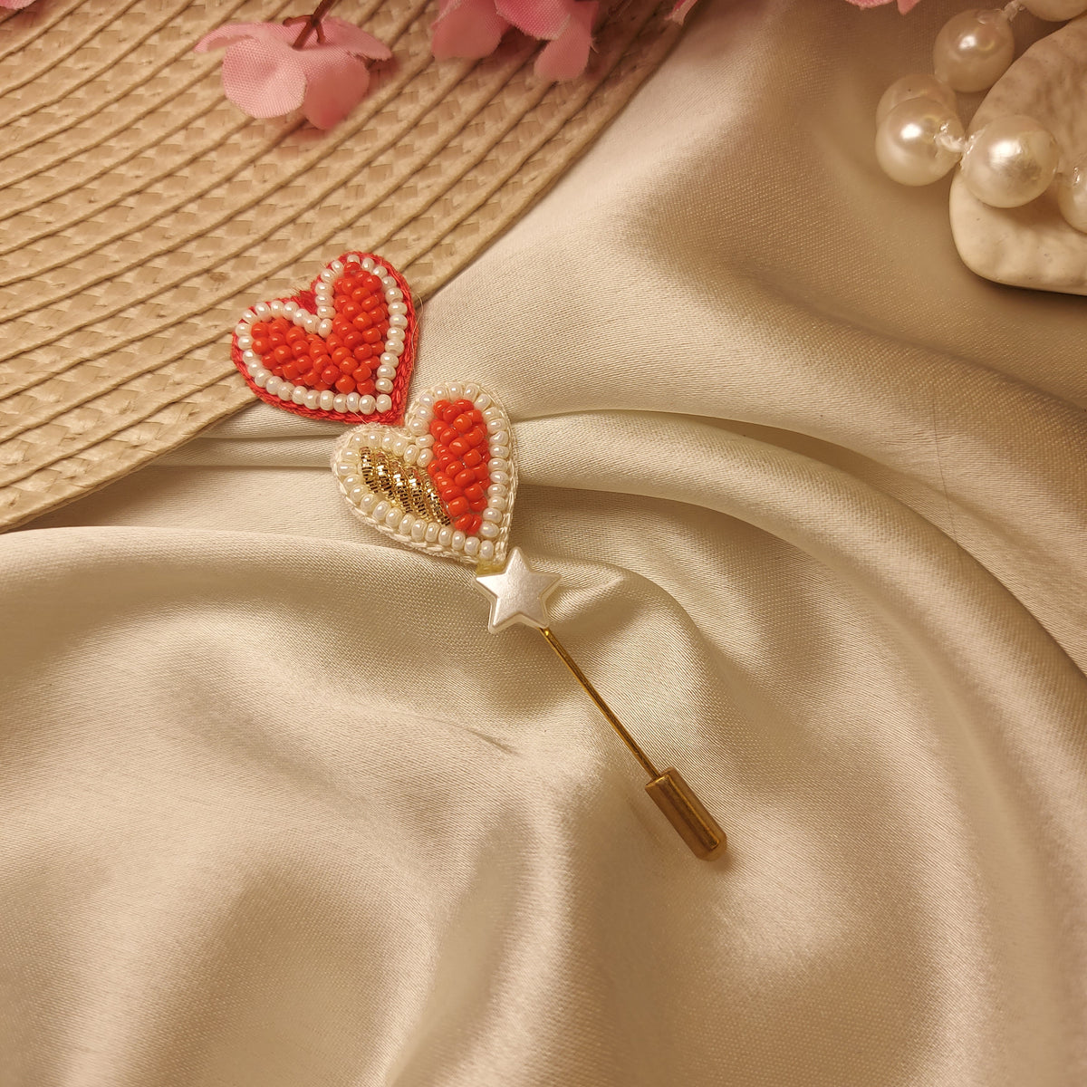 You'll be always in my ❤️ - Handcrafted Beaded Flower Lapel Pin – Elegant Brooch for Men & Women