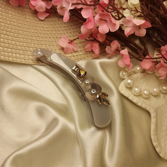BOFEINI STUDDED BANANA HAIRCLIP for Women – 9CM | Strong Grip Hair Clip | Daily & Party Wear