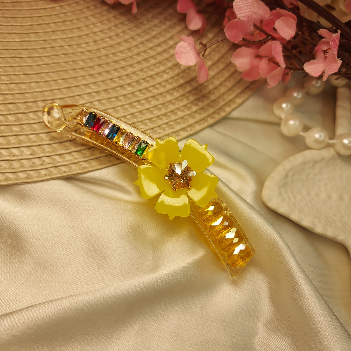 STUDDED BANANA HAIRCLIP for Women – 10CM | Strong Grip Hair Clip | Daily & Party Wear