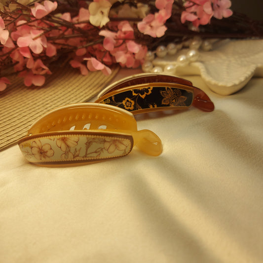HONEY FLORAL BANANA HAIRCLIP - 7.5CM