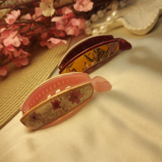 HONEY FLORAL BANANA HAIRCLIP - 7.5CM