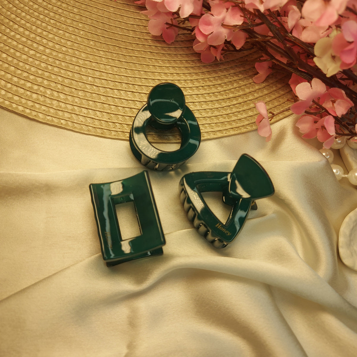 Fill colors in your life - Premium Hairclips (HONEY) set of 3