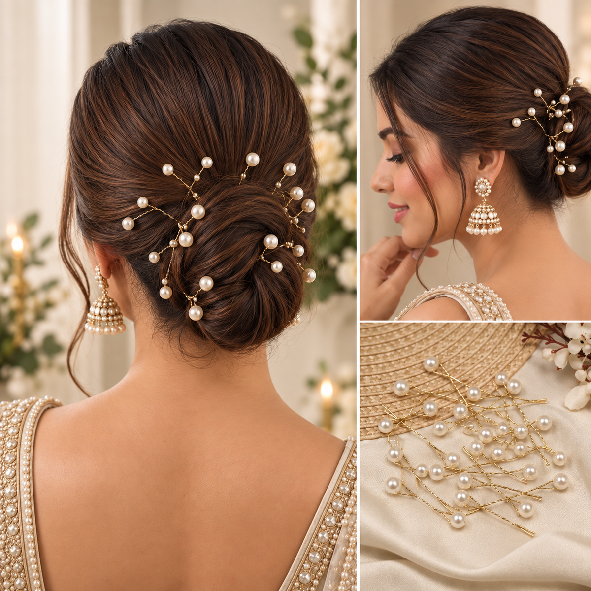 Pearl Hair Styling accessorie – Multiway Bun & Hairstyle Accessory - 24 pcs