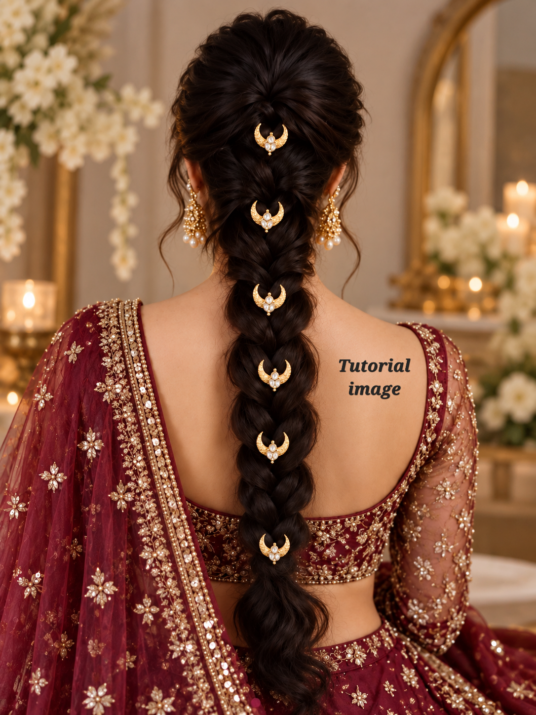Noor-e-Chand Handmade Hair Pins – Set of 5 | Gold Festive Hair Accessories